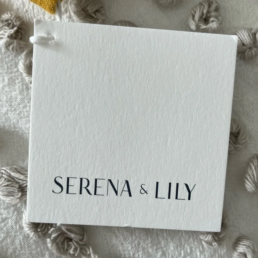 Serena & Lily 100% Linen Boothbay Sunflower 14”x40” Pillow Cover NWT Coastal